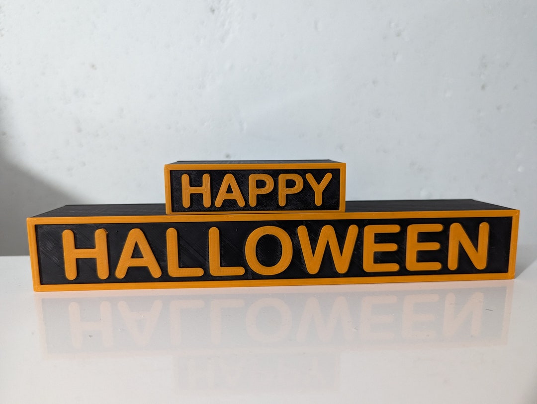 Happy Halloween Stackable Block Sign 3D Printed Happy - Etsy