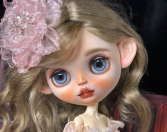 Custom Blythe Doll/Doll Head/faceplate with makeup/doll faceup/doll body/Pull Strings/Eye Chips/Eyelashes/sleepy eyes/Cute/Gift for her