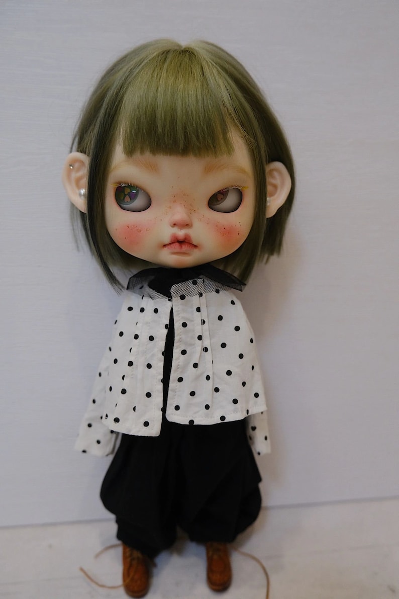 Aangepaste Blythe pop/pop hoofd/faceplate met make-up/pop faceup/pop lichaam/trekkoorden/oogchips/wimpers/slaperige ogen/leuk/cadeau voor haar afbeelding 7