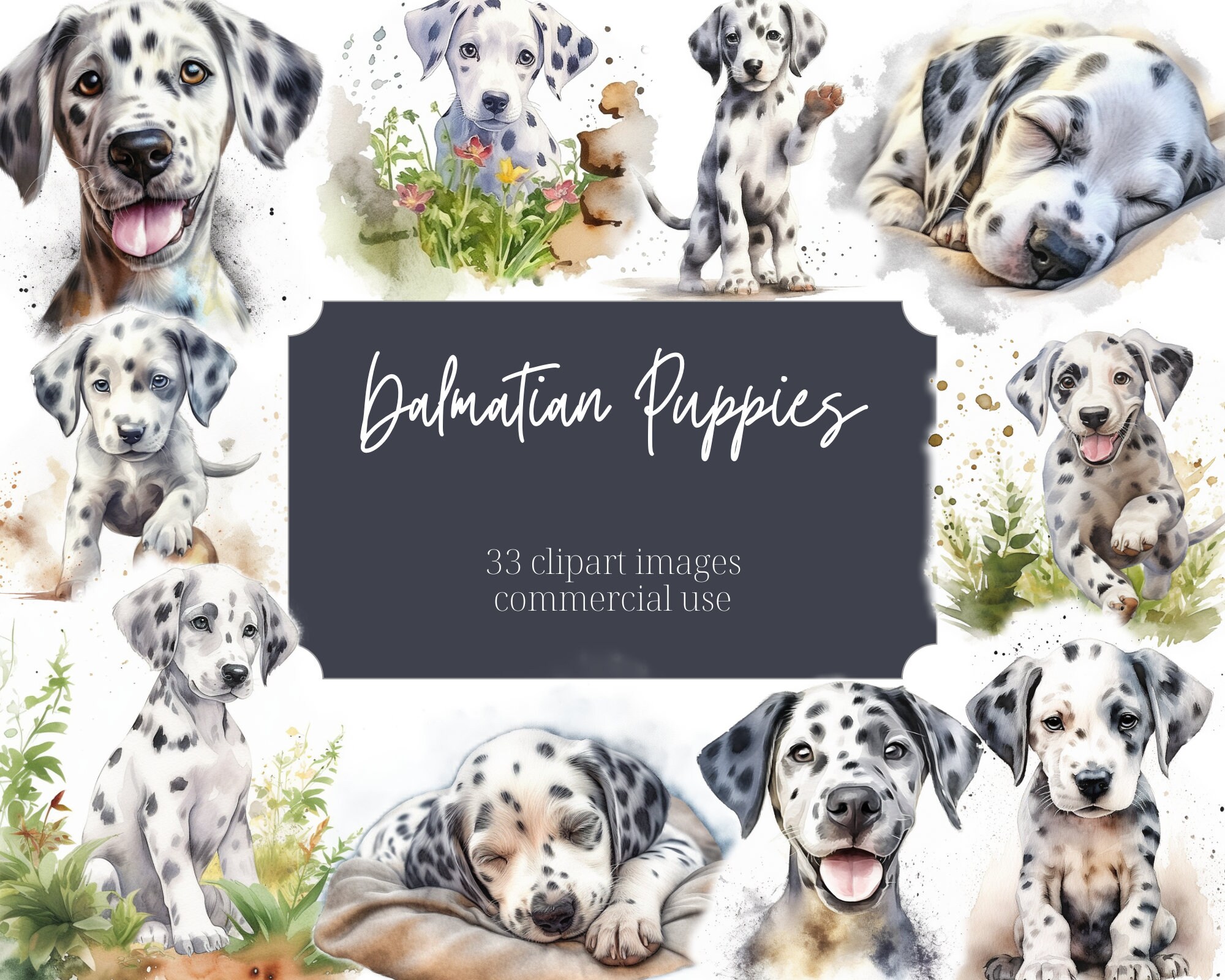 Dalmatian Puppies Clipart Printable Scrapbook Paper Planner - Etsy