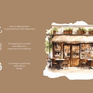 Coffee Shop Clipart Printable Scrapbook Paper Planner Clipart Instant ...