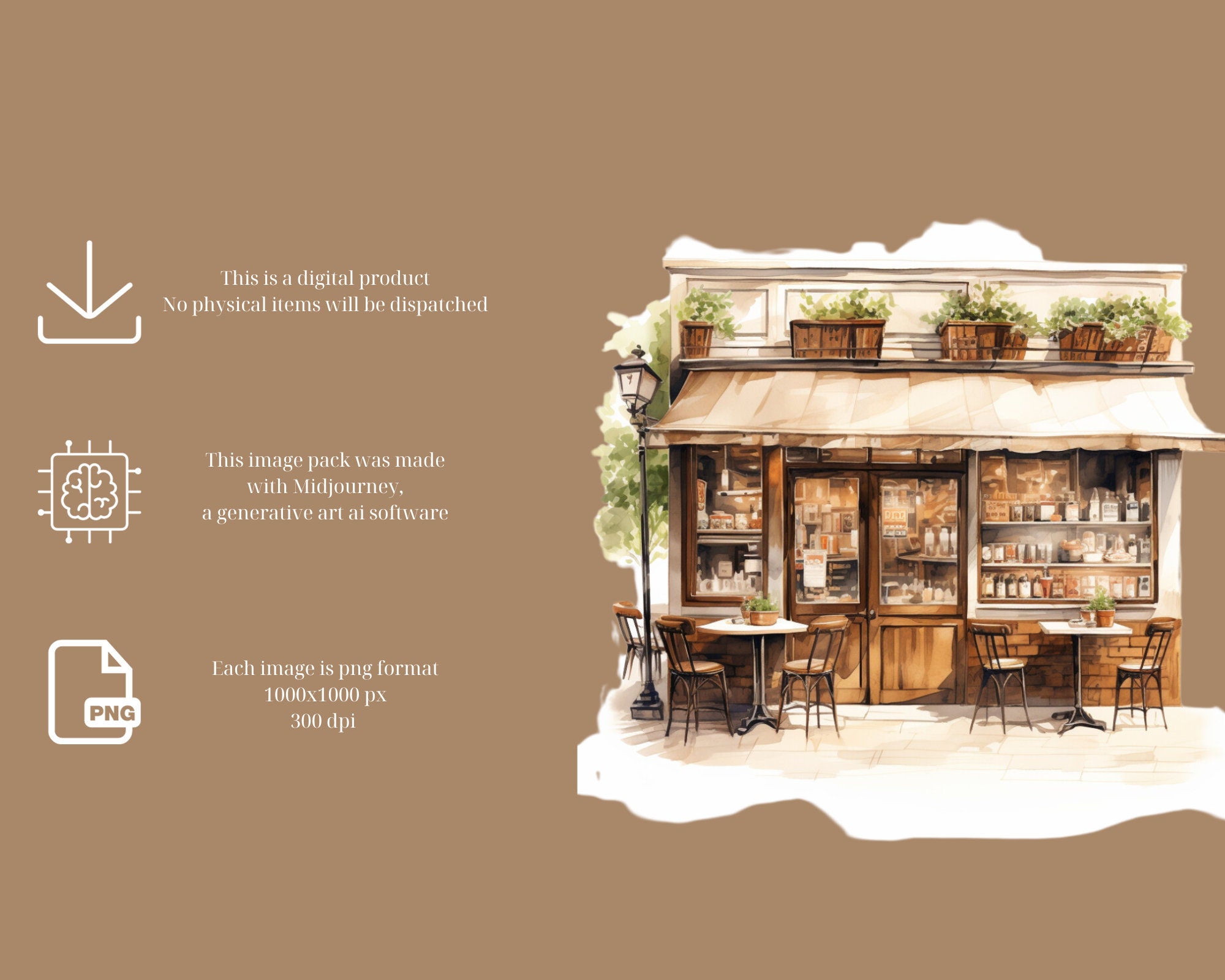 Coffee Shop Clipart Printable Scrapbook Paper Planner - Etsy