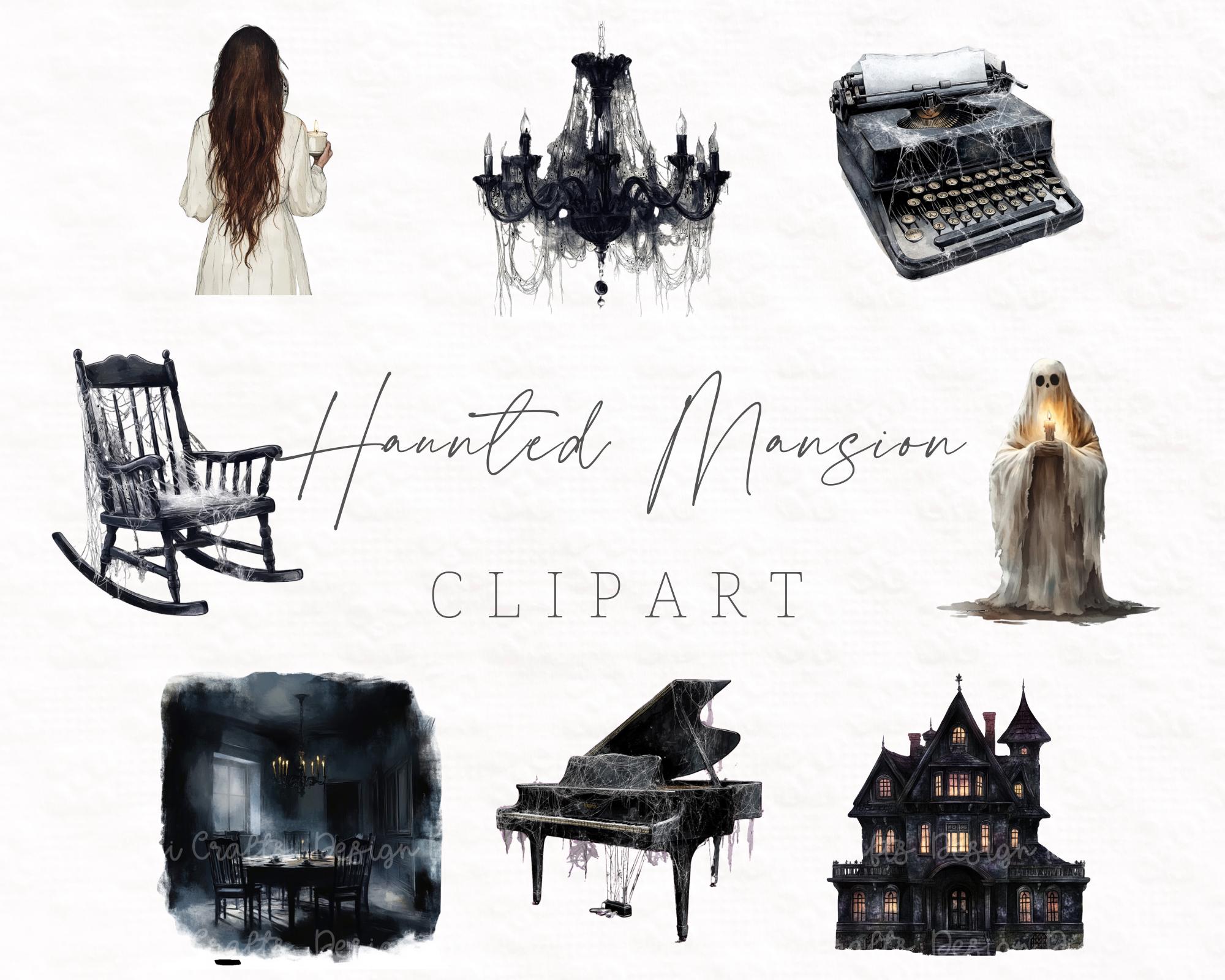 Haunted Mansion Clipart Printable Scrapbook Paper Planner Clipart ...