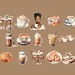 Coffee Shop Clipart Printable Scrapbook Paper Planner - Etsy