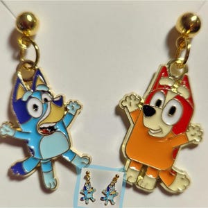 Bluey and Bingo inspired earrings