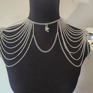 Scalemaille Drachenschuppen Schulterpanzer Schulterpanzer. Silber/gold