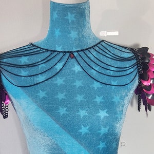 Scale mail, dragon scales shoulder armor pauldron, extra wide & long. In stock and ready to ship