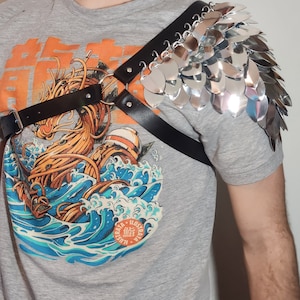Extra large shoulder scalemail, dragon scale pauldron  amour - ready to ship!