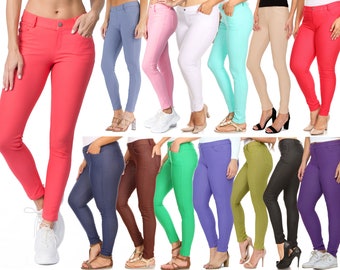 Women's Stretchy 5 Pocket Jeggings Plus Size Included