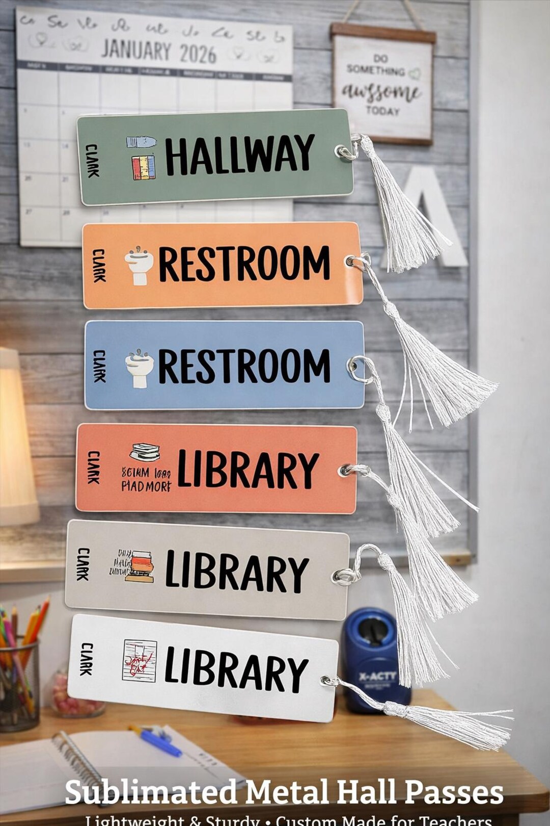 Personalized Classroom Passes/teacher Hall Passes - Etsy