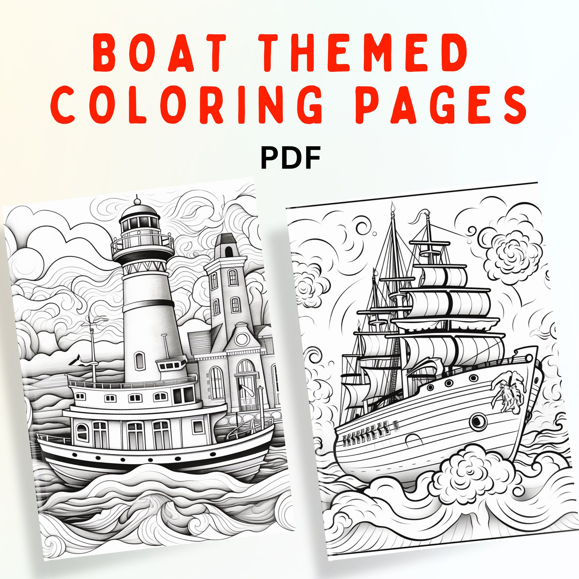 7 Printable Adult Boat-themed Coloring Pages - Etsy