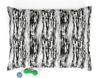 Unique Black and White Stiped Watercolor Designed Pet Bed for your Furry Friend