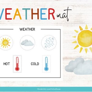 Daily Weather Mat for Preschool - Toddler - Kindergarten Activity Printable for Homeschool Prek