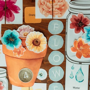 FLOWER Study, Toddler - PreK Unit Study, Summer and Spring Morning Work Activities, Homeschool,