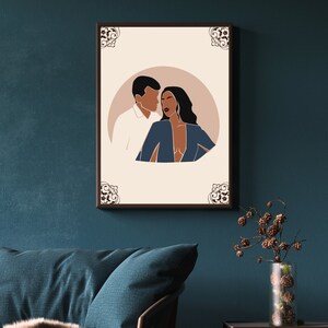 Boho Black Couple Wall Art, Man and Woman Art, Black Couple Wall Art, INSTANT DOWNLOAD, Poster Printable Wall Art, Black Love Art