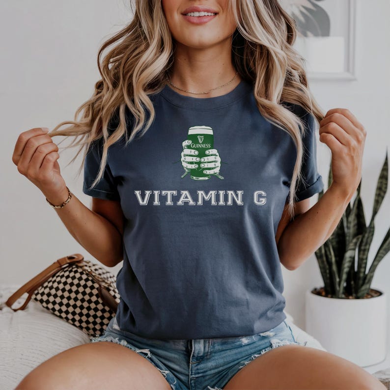 Guinness Inspired Comfort Colors® Tee | Funny Beer Shirt | Irish Party T-Shirt for Him or Her | St. Pattys Gift Denim