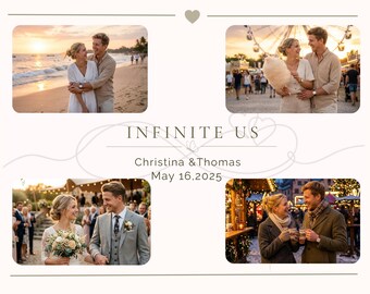Álbum de fotos personalizado para imprimir, colagem de fotos, aniversário, Dia dos Namorados, presente para namorado(a), casal, infinito, nós casados.