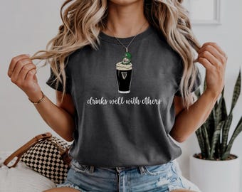 St Patrick's Day Shirt, Baby Tee, Leprechaun, Guinnes, Vintage Illustration, St. Patty's Day Baby Tee, Vintage, Aesthetic, Funny Tee,