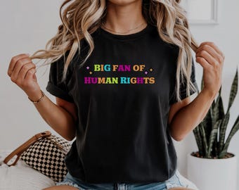 Big Fan Of Human Rights Shirt, Social Justice Tee, Equality Shirt, Pro Democracy Top, Anti Trump T-shirt, Social Justice Gift For Activist