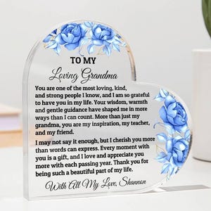 Heart Plaque For Grandma from Grandkids, Birthday Gift, Christmas Gift For Mimi, Mother&#39;s Day Gift, Custom Grandmother Gift, To My Grandma
