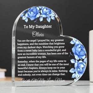Heart Plaque For Daughter, Birthday Gift, Christmas Gift For Daughter, Mother&#39;s Day Gift For Daughter, Heartfelt Message To My Daughter