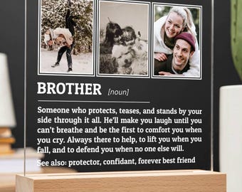 Personalized Brother Definition Plaque, Birthday Gift for Brother, Custom Photo Frame, Brother Christmas Gifts, Brother Appreciation Gift