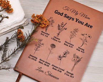 To My Mom Personalized Prayer Journal For Women, Positive Affirmations Journal, Christian Gift, God Says You Are, Religious Gift For Mom