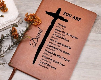 Personalized Christian Journal For Men, Positive Affirmation Journal, Christian Gift, Pastor Gifts, Religious Gift For Boys, First Communion