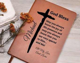 Personalized Prayer Journal For Godchild, Positive Affirmation Journal, Baptism gift, Faith First Communion Gift, First Holy Communion