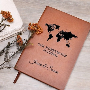 Honeymoon diary, honeymoon journal, travel journal, couples gift, mr and mrs journal, our adventure journal, keepsake travel journal