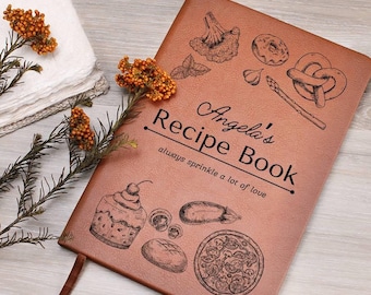 Recipe Book, Personalized Gifts for Her, Custom Cookbook, Mom Birthday Gift, Home Kitchen Gift for Women, Valentine's Day Gift, Mother's Day