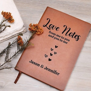 love notes journal, personalized notebook, custom wedding anniversary gift, valentines gift for her, couples journal, love notebook,