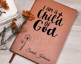 Personalized Prayer Journal For Women, Positive Affirmations, Christian Gift, I am a Child of God, Religious Gift For Girls, First Communion