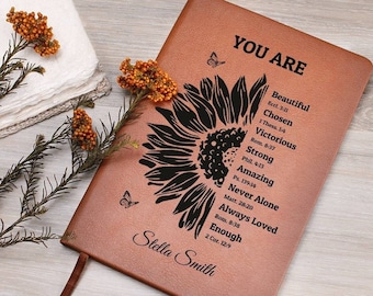 Personalized Prayer Journal For Women, Positive Affirmations Journal, Personalized Christmas Gift, Religious Gift For Women and Girls
