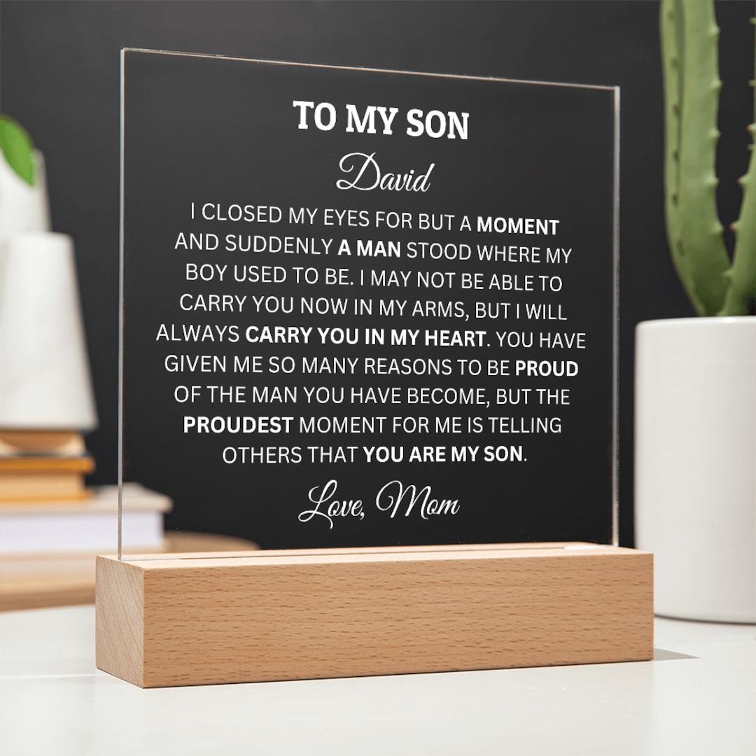 To My Son I Am Proud of You Acrylic Plaque, Personalized Plaque for Son ...
