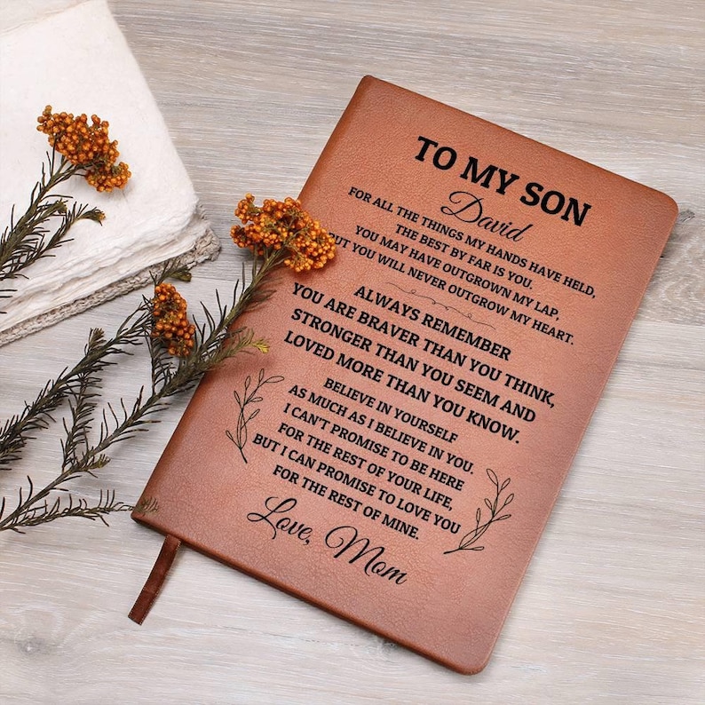 Personalized Journal For Son, Graduation Gift For Son, College Gift, High School Gift, Birthday Journal image 1