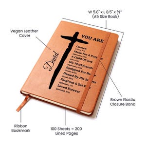 Personalized Christian Journal For Men, Positive Affirmation Journal, Christian Gift, Pastor Gifts, Religious Gift For Boys, First Communion image 2