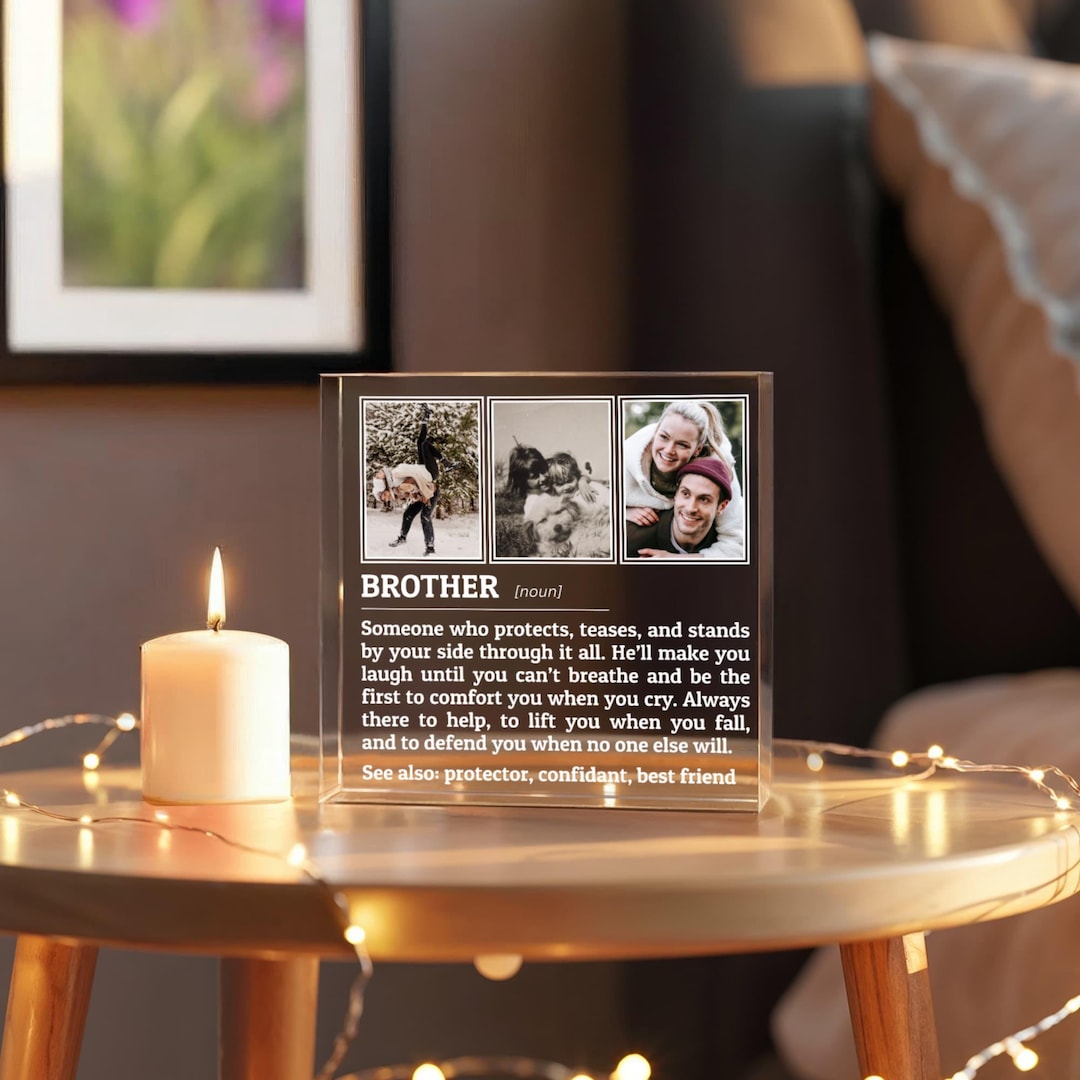 Personalized Acrylic Block for Brother, Custom Brother Picture Frame ...
