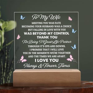 To My Wife, Wedding Anniversary Gift For Wife, Valentine&#39;s Day Gift For Wife, Birthday Gift For Wife, Gift From Husband, I Love You Gift