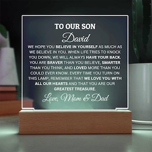 To Our Son, Personalized Acrylic Plaque for Son, Birthday Gift For Son, Son Graduation Gift, Christmas Gift For Son, Gift From Parents
