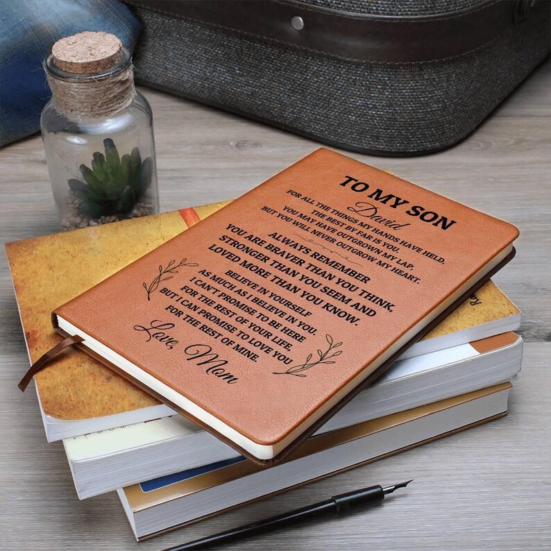 Personalized Journal For Son, Graduation Gift For Son, College Gift, High School Gift, Birthday Journal image 7