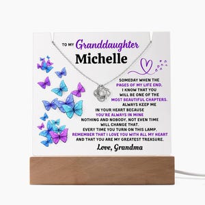 Personalized Keepsake Acrylic With Necklace For Granddaughter, To My Granddaughter, Night Light, Granddaughter Keepsake, Holiday Gift, Bday