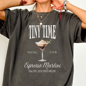 Espresso Martini Pink Bow Baby Tee, Baby Tee, Cute Bow Graphic T, 90s TShirt, Pink Bow Tee Girly y2k baby tee 90s baby tee y2k Crop