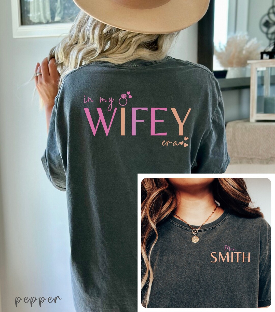 In My Wifey Era Shirt, Custom Wifey Shirt, Trendy Comfort Colors Pocket ...