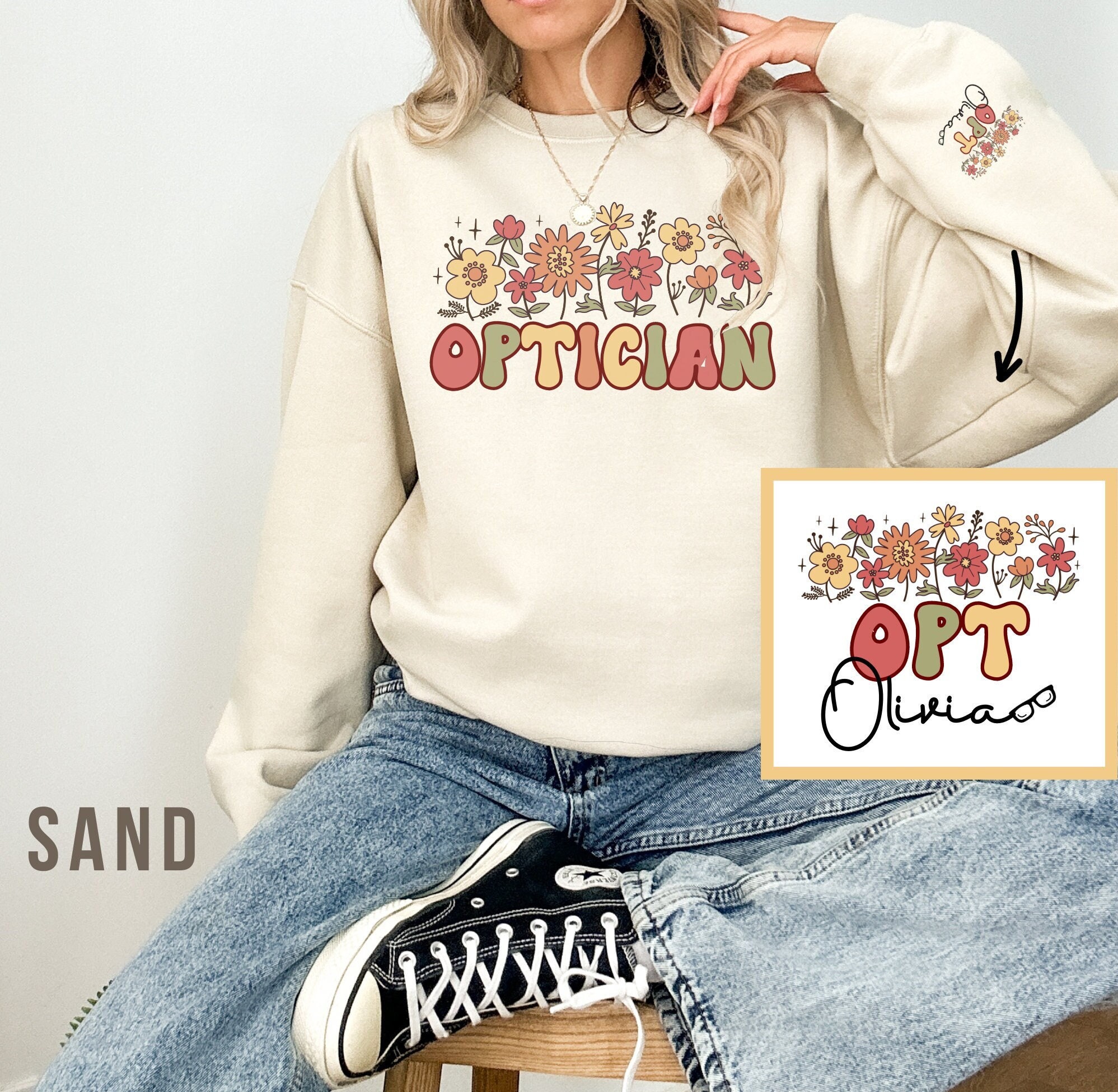 Wildflowers Optician Sweater Personalized Sweatshirt - Etsy