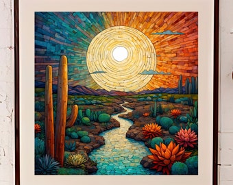 Desert Dawn Art Print | Southwestern Home Decor (Digital Download)