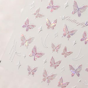 Chrome Butterfly Nail Art,Butterfly Nail Stickers,Butterfly Nail Decals,DIY nails,Butterfly Stickers,Chrome nail sticker,3D nails