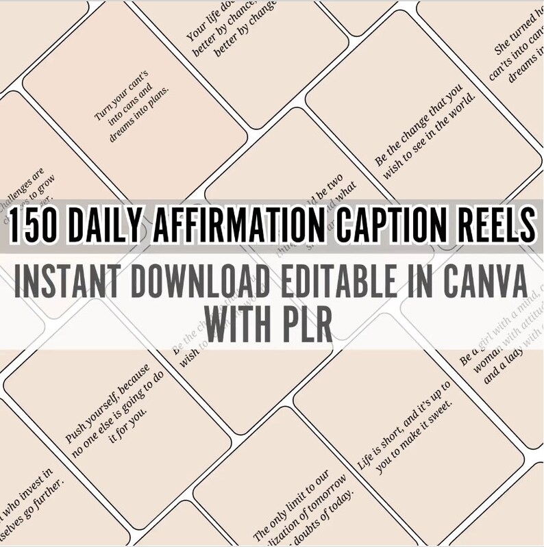 150 Daily Affirmation Motivational Caption Reels | Instagram Tiktok ...