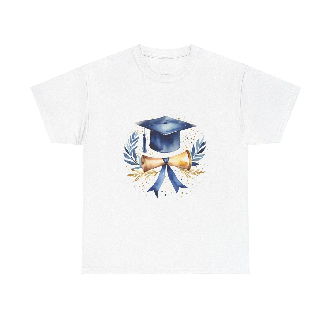 Graduation 2026 Cap and Diploma T-shirt – Class of 2026 Gold Navy ...