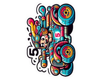 Cartoon Race Car Sticker: Fun Kids Room Decor